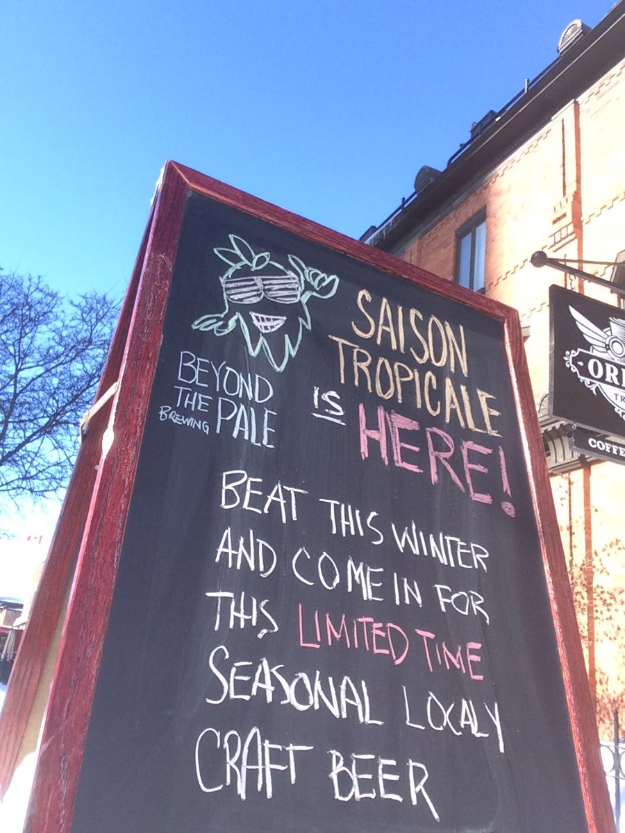 OriginOttawa's tweet photo. We've got winter beat. "Saison Tropicale" 111 York St. #ByWardMarket #OriginTrade @BTPBrewing https://t.co/53T4eEajwR