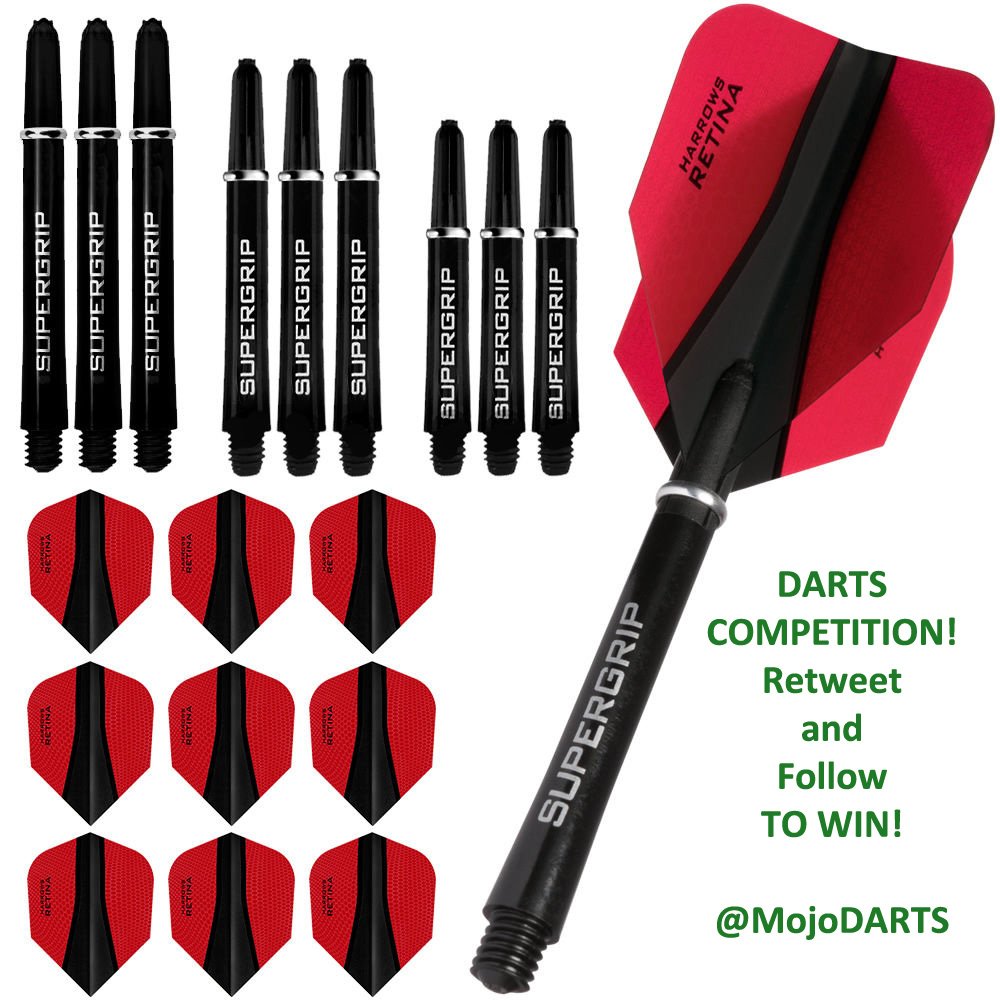 MojoDARTS's tweet photo. Darts #Competition

Win a Harrows Retina X Flights &amp; Shafts Kit!

RT &amp; FOLLOW to Enter!

https://t.co/SuZhS5f5RA https://t.co/J57c94ps85