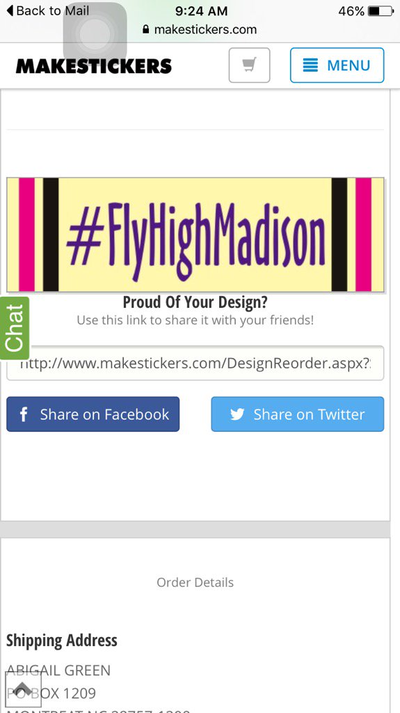 abbbbbsolutely's tweet photo. Ready for my bumper sticker to come.💜 #FlyHighMadison https://t.co/ncmyRGDasj