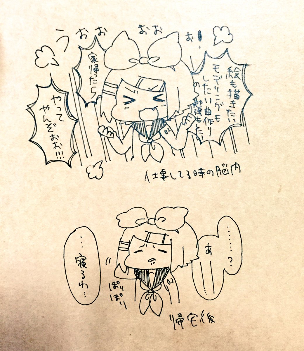 ほんとこのぐらいの差があるから困るよね平日はね…明日もう一日頑張ろう土日本気出します 今度こそおやすみなさい( ◜◡‾) 