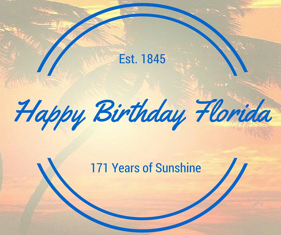 Things4FLppl's tweet photo. Happy 171st birthday, Florida! https://t.co/oIHr80GbrG
