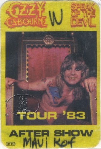 Speak of the Devil tour pass #tbt