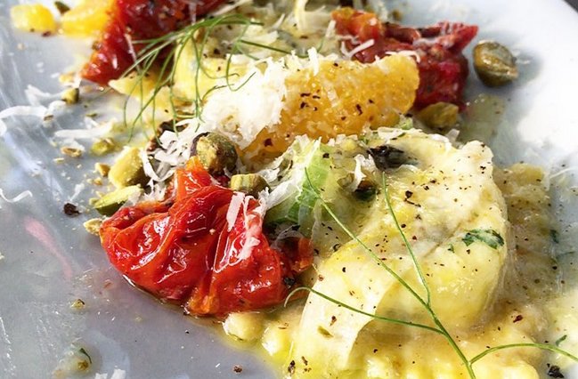 oliveandjuneATX's tweet photo. Saffron ricotta ravioli = love at first bite. 😍 #parksideprojects #atx #austin https://t.co/LOAr2aPOGg