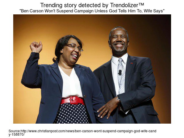 BenCarsonizer's tweet photo. #BenCarson Won't Suspend Campaign Unless God Tells Him To, Wife Says #Republicanrace... https://t.co/zrwa137EZ0 https://t.co/RfA9csIosx