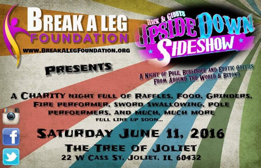 BreakALegFDN's tweet photo. June 11th #fundraiser #charitynight #breakaleg #Sideshow #circuslife #support #SupportArtists #supportentertainers https://t.co/cLtzD4LBTb