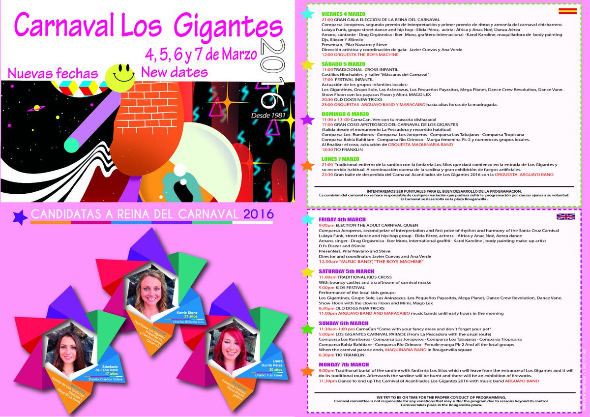 CarnavalLG's tweet photo. Desear que sea viernes y encima empieza #CarnavaldeLosGigantes no pasa todos los días Te esperamos en el #paraiso https://t.co/Fw4iLe6ndP