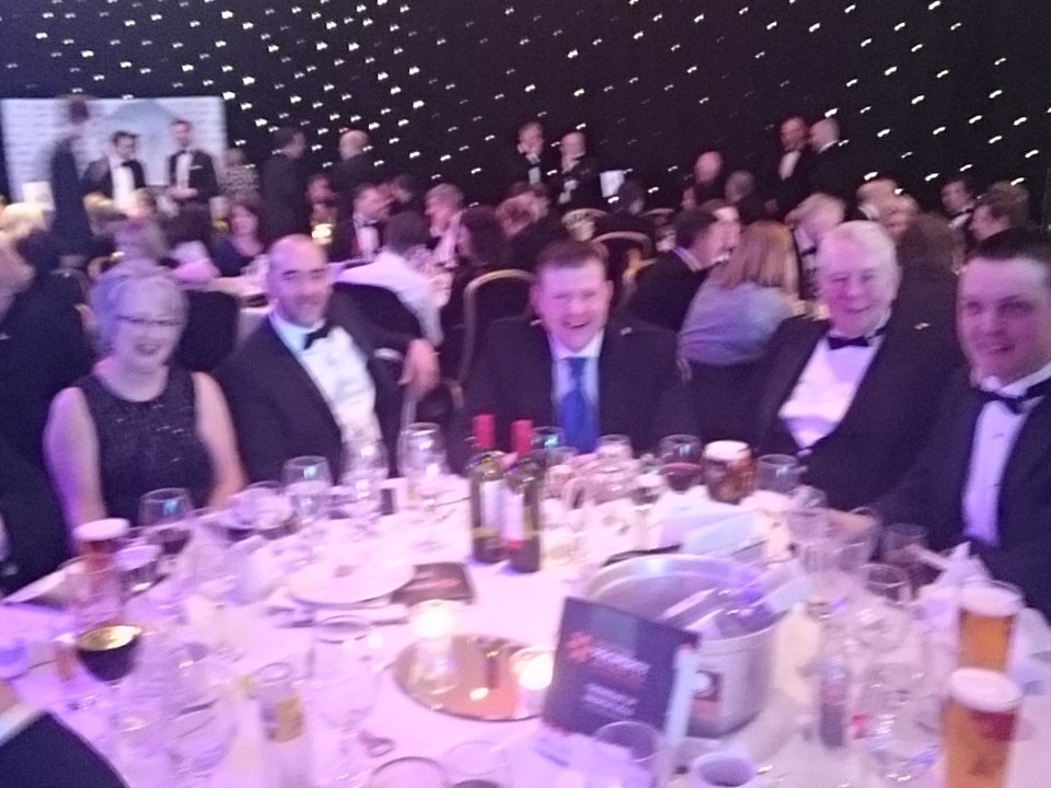 BusyOaT's tweet photo. Fabulous dinner, waiting for the awards to start. #scotpropawards16 #tweetyourtable @KLMPartnership @NHSHighland https://t.co/VmUyCQxmHN