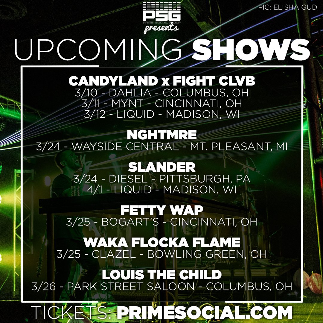 **RT + FOLLOW** for a chance to win 2 tix any of these upcoming shows! (Fetty Wap excluded)
PrimeSocial.com