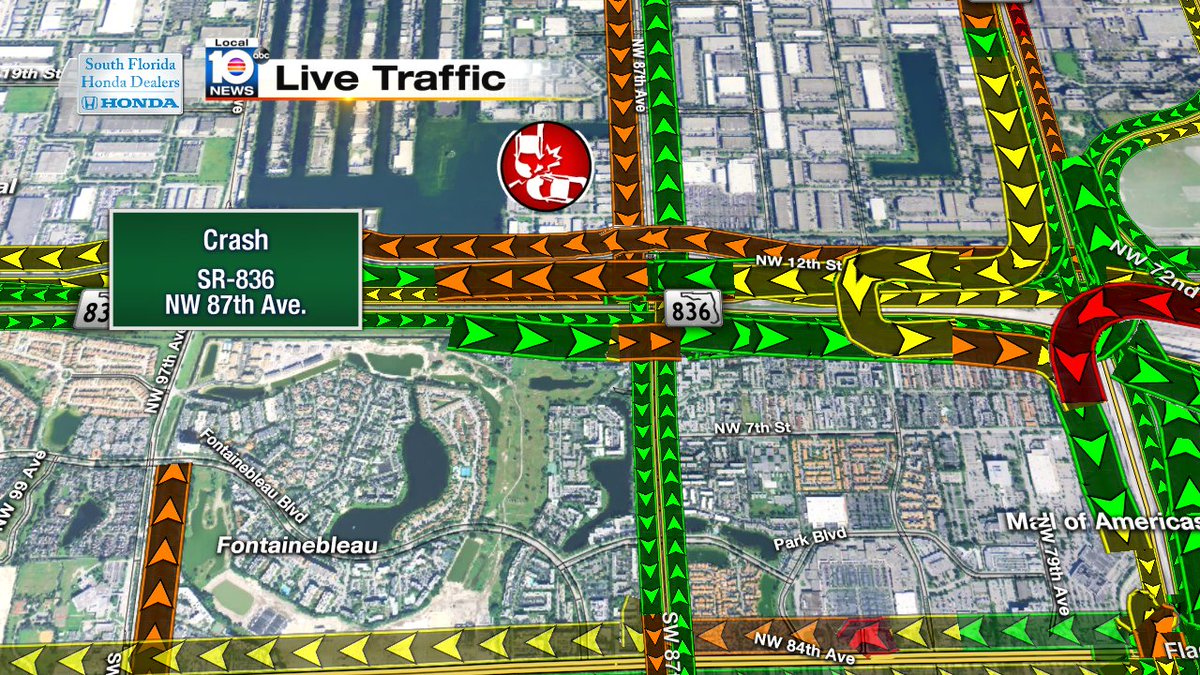 CRASH: WB SR-836 & NW 87th Ave.  #MIAMI #TRAFFIC https://t.co/sHXJM01Qza