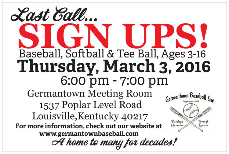 gtownballpark's tweet photo. Haven't signed up yet?! Come see us TONIGHT!!! #germantownbaseball #lastchance #yourkidwillthankyoulater https://t.co/hBx153QXq3