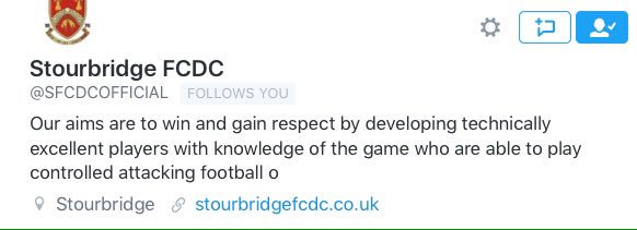 <a href="/SFCDCOFFICIAL/">Stourbridge FCDC</a> and here is your ethos