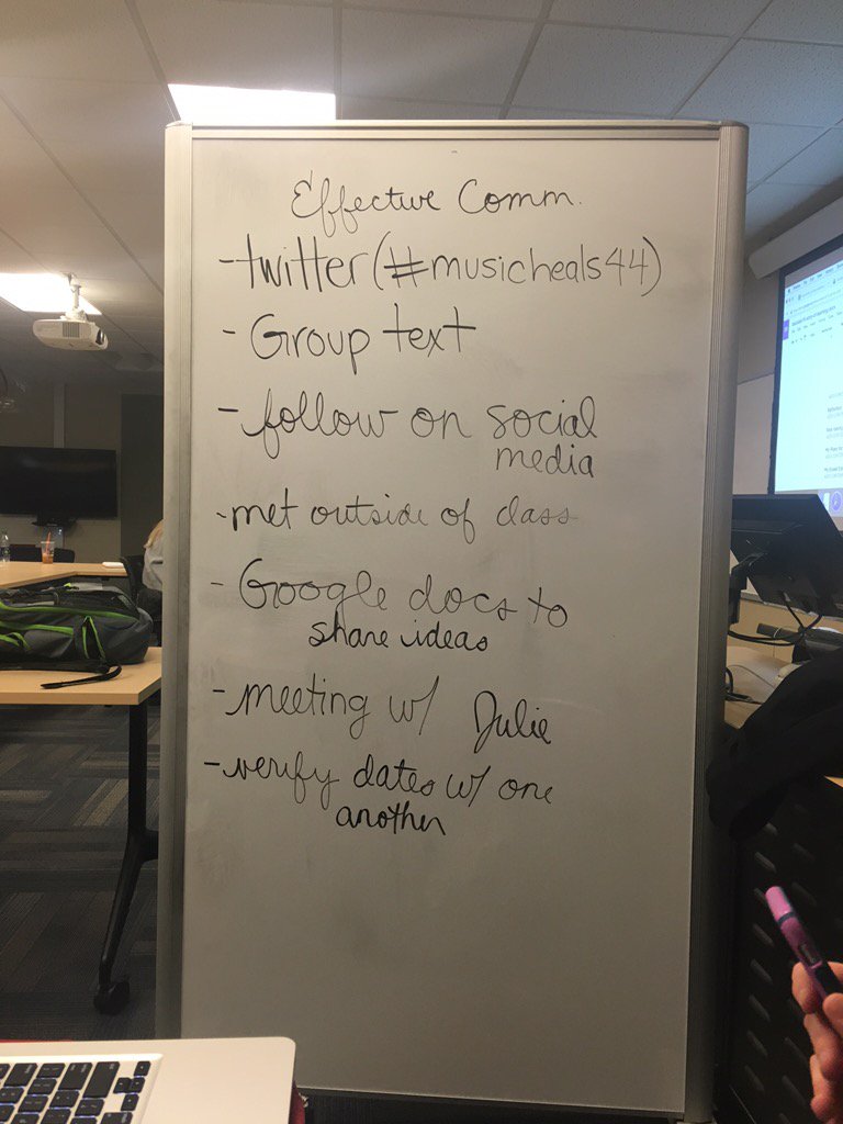 caraalfierro's tweet photo. how our team as shown effective communication!! #musicheals440 #bsocial16 https://t.co/MHxANklxPj