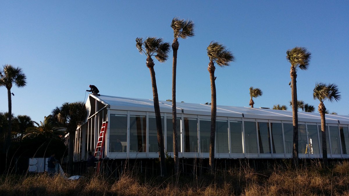 Our #BeachviewTent team is hard at work this week erecting a large clear span @ <a href="/SeaIslandResort/">Sea Island Resort</a>!