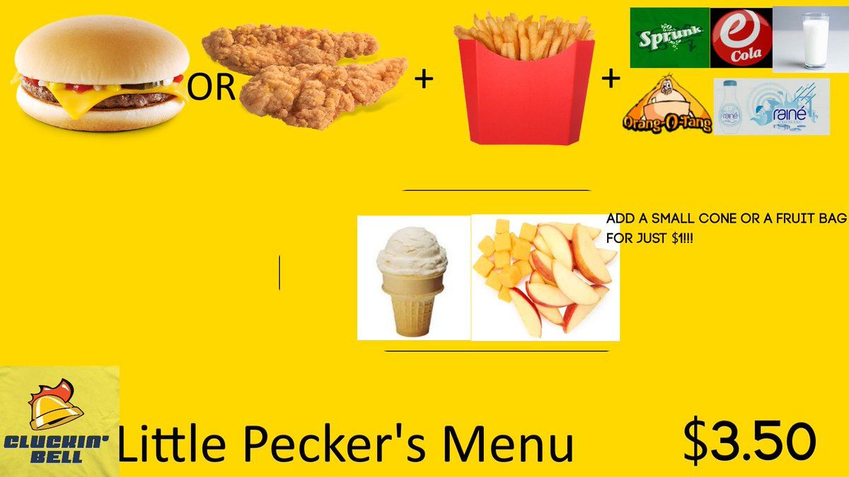 CluckinBell_'s tweet image. Get the Little Pecker's Meal today, just $3.50!