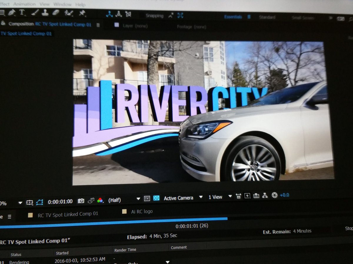 DBarthalamu's tweet photo. Working hard on that @HyundaiEdmonton TV spot for @Sportsnet #filmmaking #rivercityway #aftereffects https://t.co/yRlTZ4Z1LJ