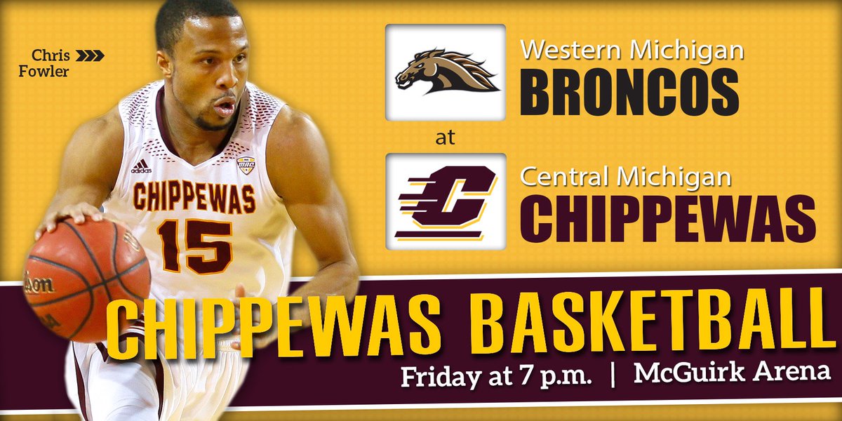 CMUMensBBall's tweet photo. CMU vs. WMU on Friday is a BIG one. Please arrive by 6:45 and help us honor a special group of seniors. #FireUpChips https://t.co/Tne6UrBzi6