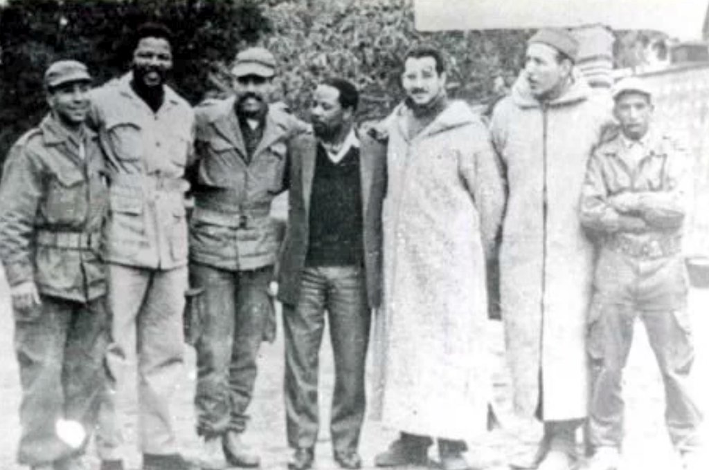 Nelson Mandela in exile undergoing military training at an Algerian Liberation Front camp in Algeria, 1962.