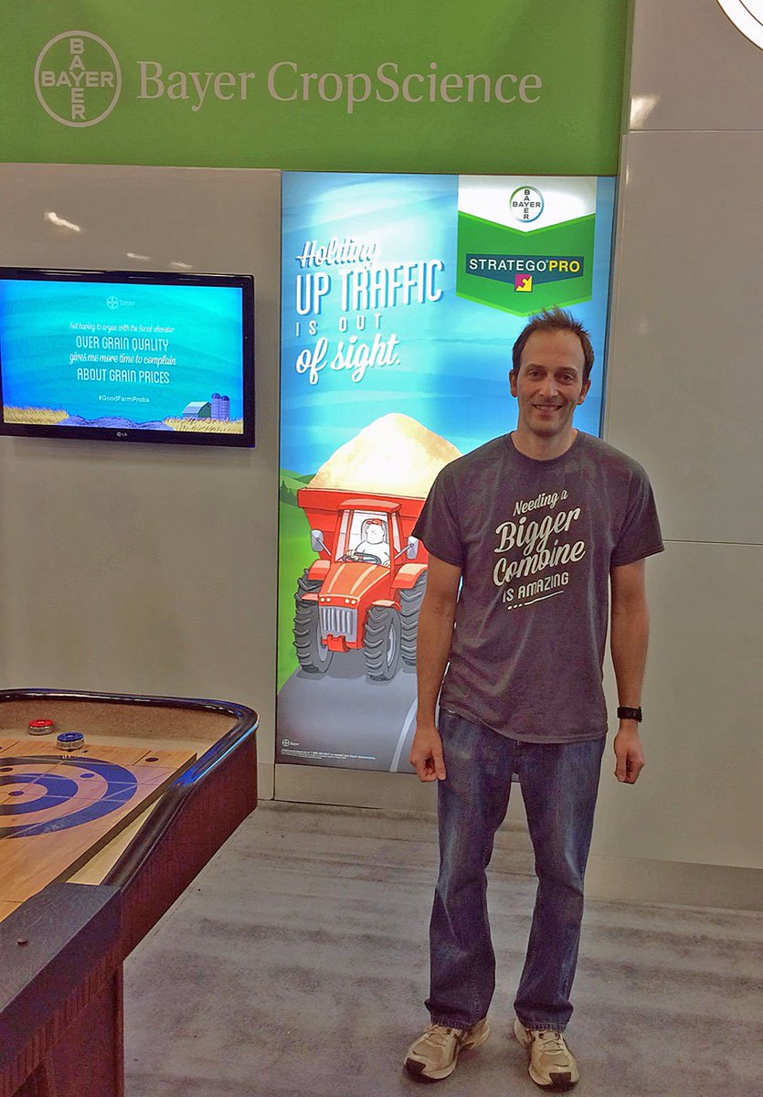 Bayer4CropsCA's tweet photo. .@Hergottfarms wore a #GoodFarmProbs tee for a ltd edition shirt. Wear yours to #LdnFarmShow & #EastCentralFarmShow https://t.co/p0dJkMWN9c