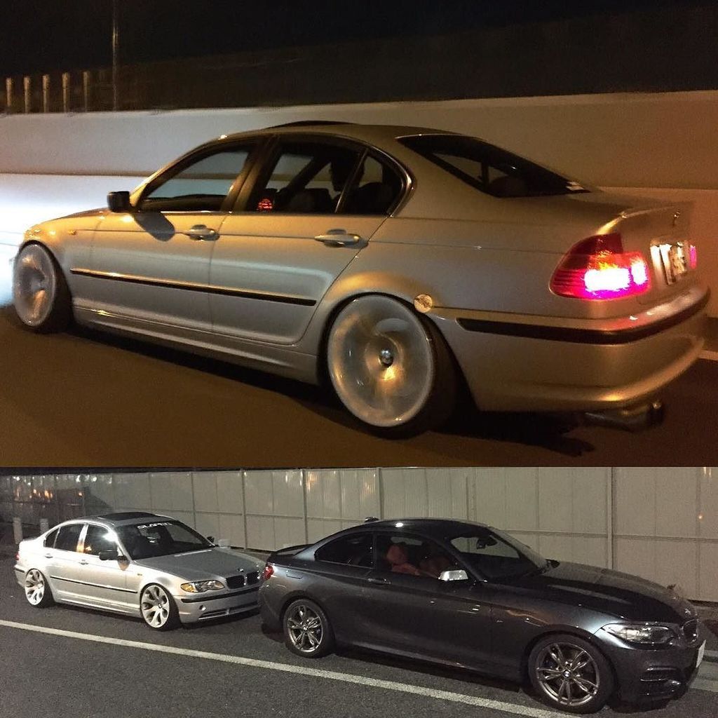 slammedbimmers's tweet photo. Friend transfer to the new car of the M235i. A terrible car... #bmw #e46 #330i #M54 #titansilver #style121 #ellipso… https://t.co/Zpqo9L3xsy