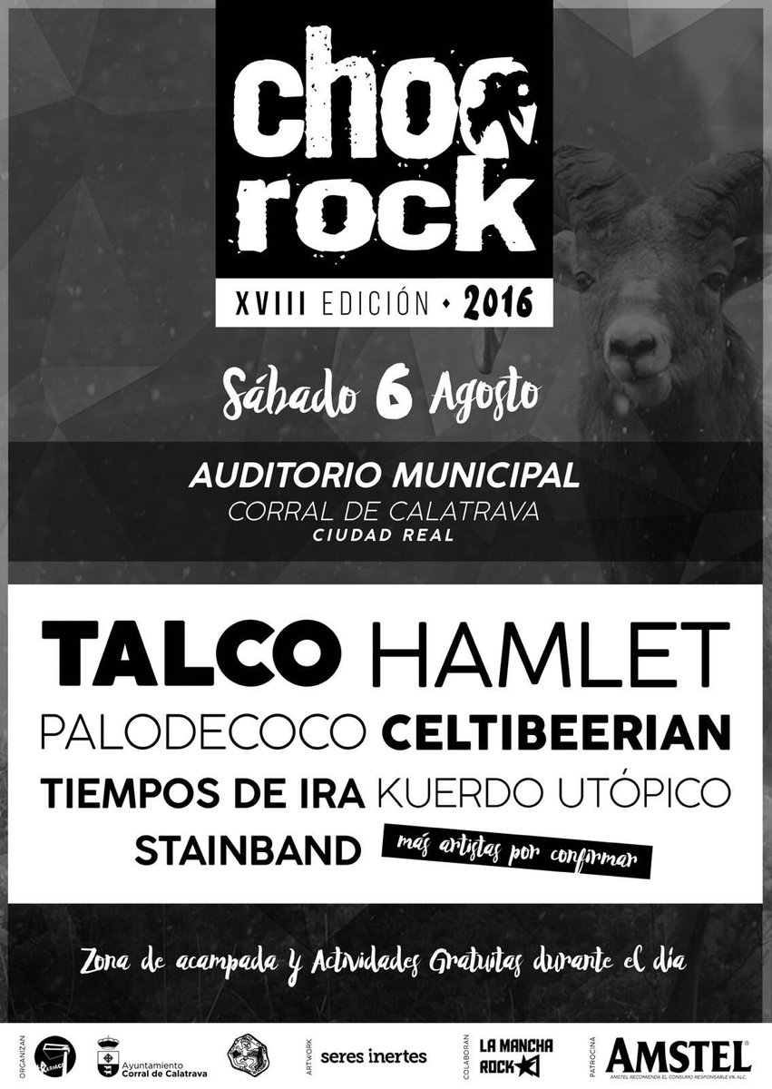 choorockfest's tweet photo. Aquí está el avance de cartel de la XVIII Edición del #ChooRock . https://t.co/Fljr7bNZXb