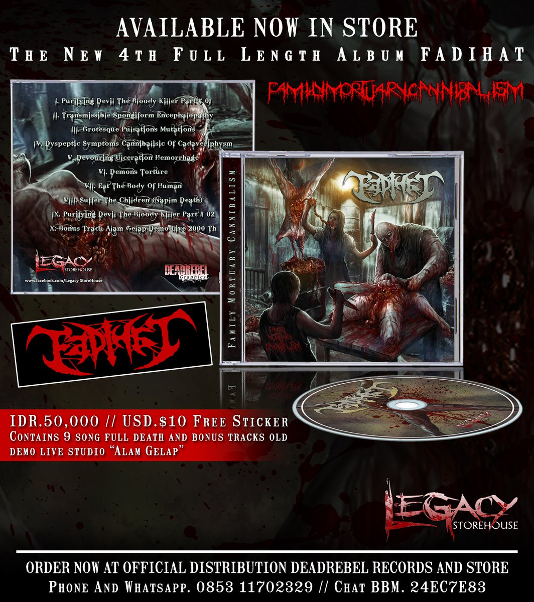 Releases on #LegacyStorehouse
Sdh trsedia dan order skrg full album FADIHAT
Official Distribution #DeadRebelRecords