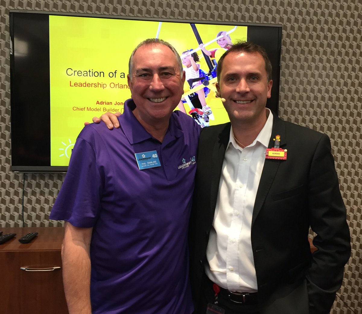 LisaWinkORL's tweet photo. Our two fave British @LeadershipORL Class Chairs #AdrianJones #LO84 &amp; Phil Rawlins #LO90 @OCPres @LEGOLANDFlorida https://t.co/GAWESGgJDA
