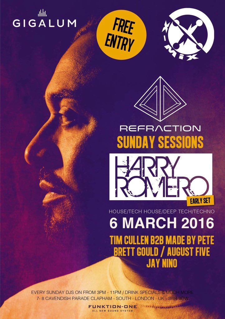 DJTimCullen's tweet photo. This Sunday - Shinanighans @Gigalum w/ these legends! 👊 #london @harrychoochoo @refractionpr https://t.co/tH8sMVaaFS