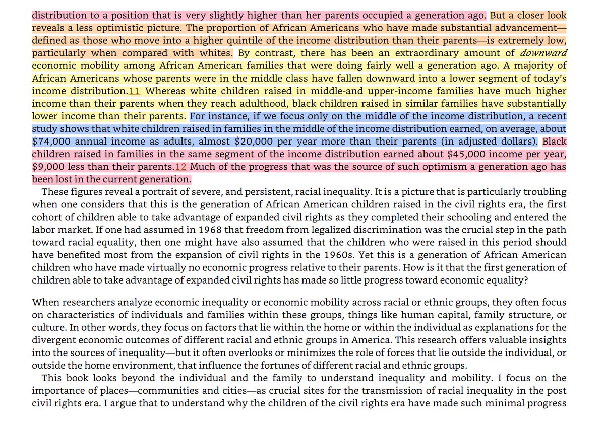 Another great example of the material consequences of racism is looking at the stability of income inequality.Check out this thread on the work of sociologist Patrick Sharkey  #DecolonizeDNA