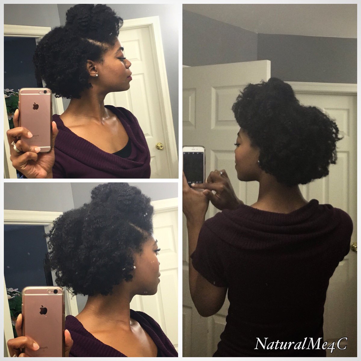 NaturalMe4C's tweet photo. I tried to make my #hair look shorter today. I likey! 😉#rollertricks #naturalhair #4chair https://t.co/z6m9ZVv9Hs