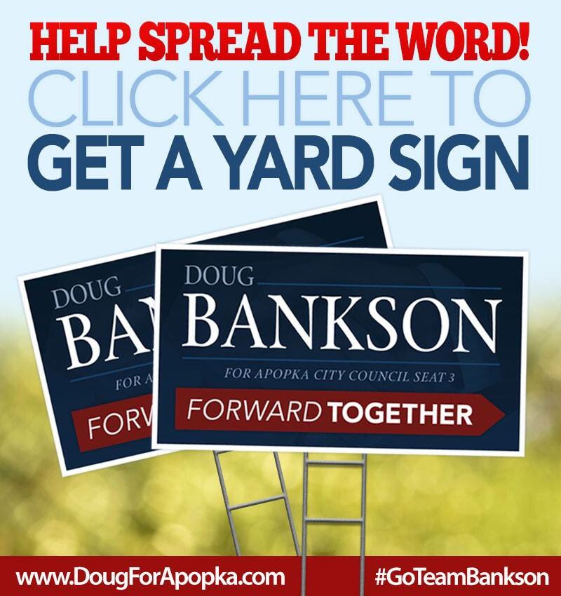Help us spread the word! Get a FREE yard sign DELIVERED to your home! Click to get your sign dougforapopka.com/get-a-yard-sig…