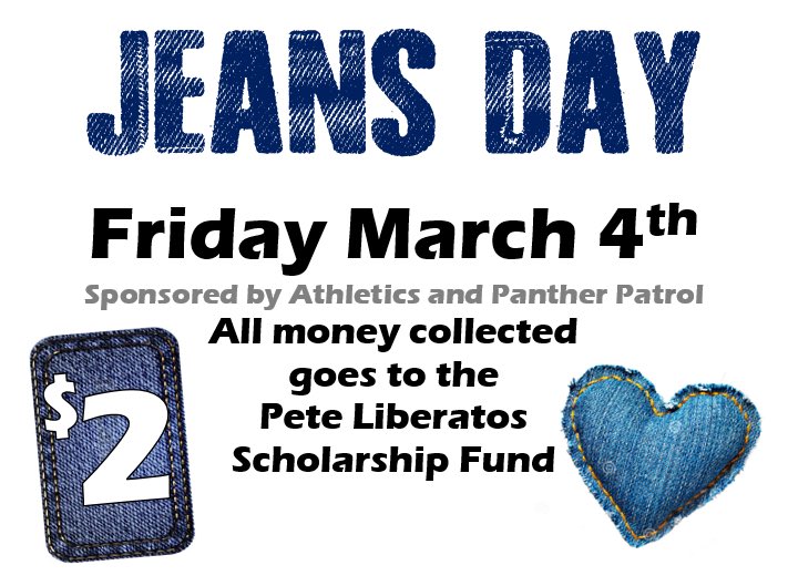 cscpanthers's tweet photo. ⚠️👖Jeans Day Tomorrow👖⚠️ $2 for a great cause!!! #retweet https://t.co/RwIBfLzVwt
