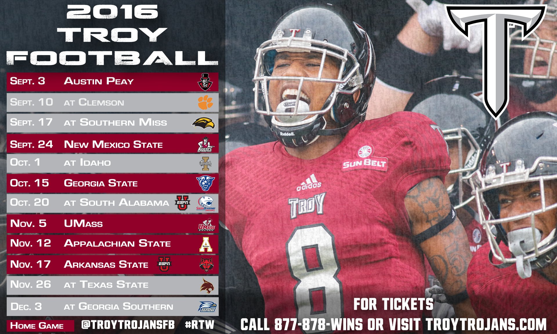 Troy Football ⚔x10 on Twitter "Here it is … the 2016 Troy football