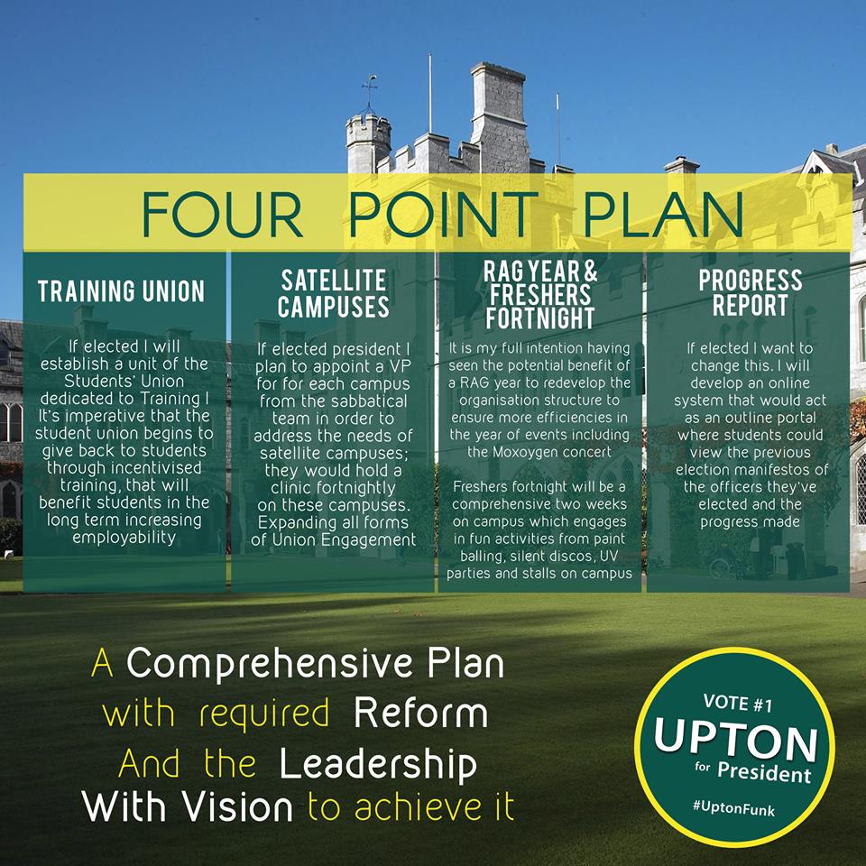 UptonForPres's tweet photo. A clear plan is crucial. That’s why if elected i will employ this four point plan to achieve my goals. #UCCVotes https://t.co/xuleTEmyDo