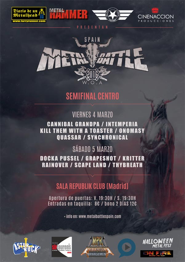rockmasmetal's tweet image. @WOAMBspain SEMI CENTRO | 04/03/16 @CannibalGrandpa @Intemperia @onomasyofficial @QuassarMetal @Synchronical