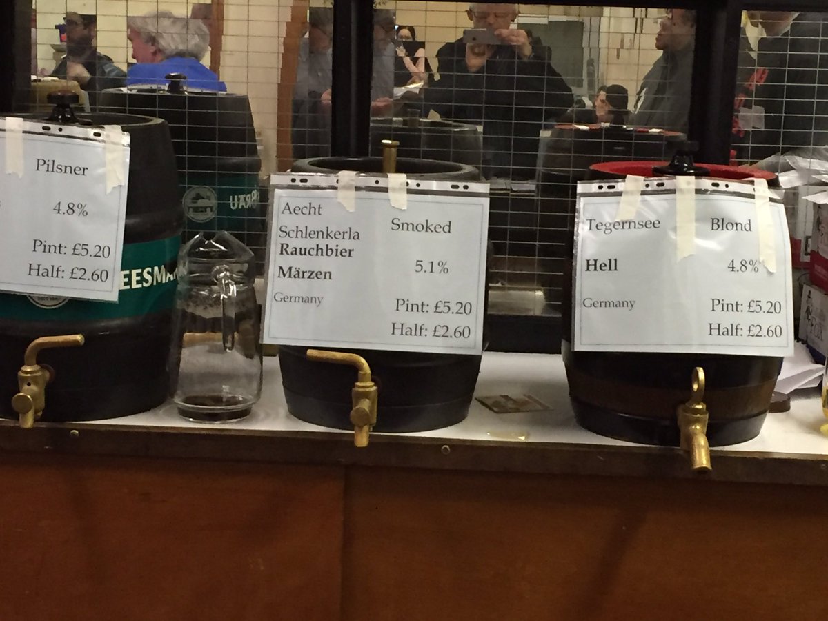 GlynnDavis's tweet photo. Who does cask beer &amp; foreign beers better than @CAMRA_Official? Nobody. Found schlenkerla rauch in wood @LDbeerfest https://t.co/1kEKe8a4Tj