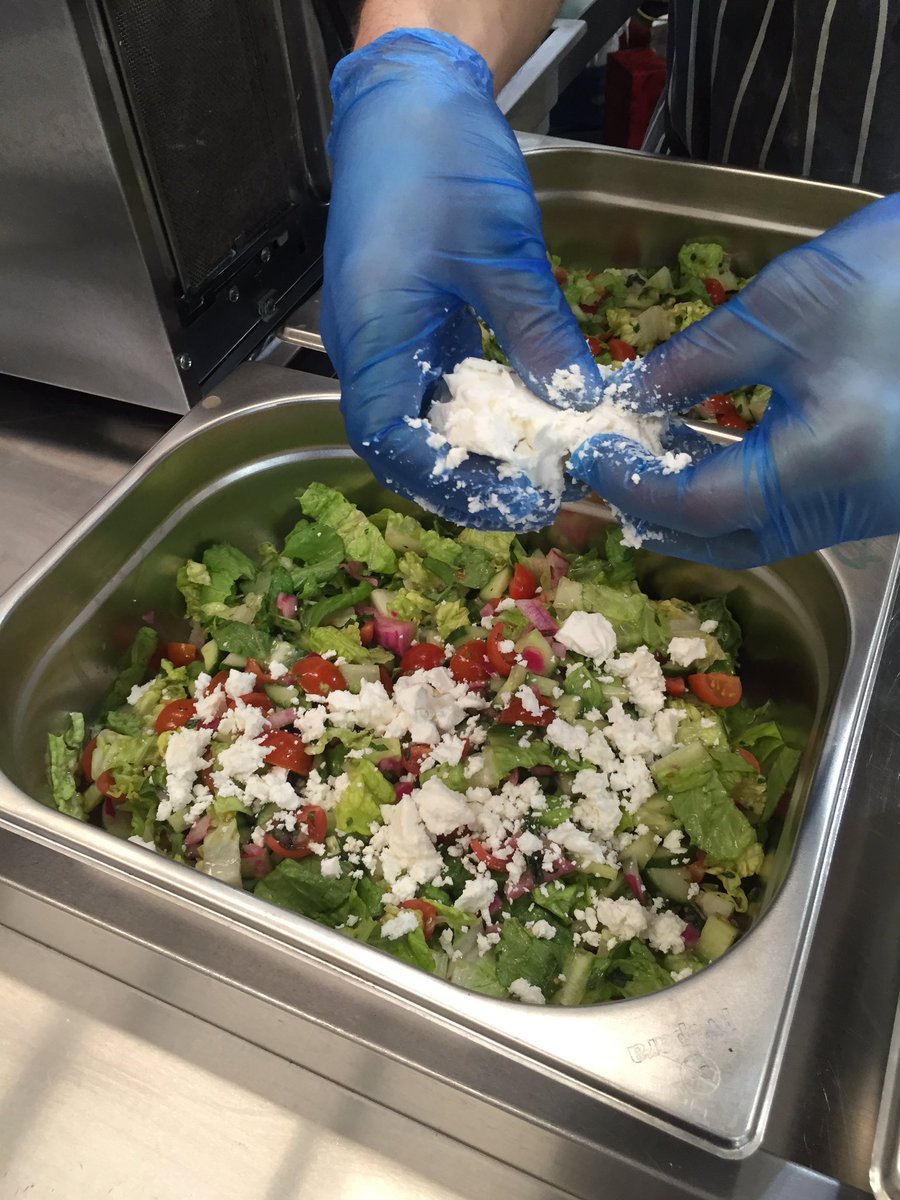 A #greeksalad being #freshly prepared by our tea chef this morning. #healthy #meals #ISMD2016