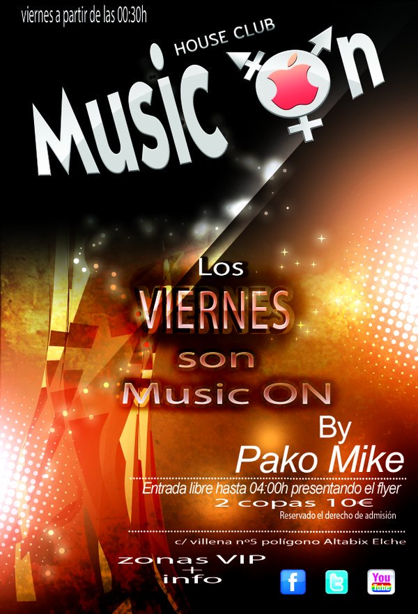 MusicOn_Club's tweet photo. @ElcheConBuenPie mañana viernes otra vez estás Music On #soloviernes #elche https://t.co/WlsyMlSc7q