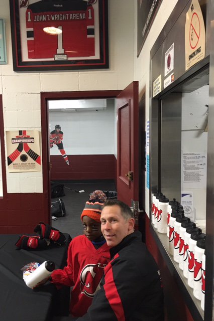 DevilsAlumni's tweet photo. "Had a great time skating with the Englewood Hockey House League Program at @JTWArena last night!" ^GM https://t.co/nEV7ny3Gmx
