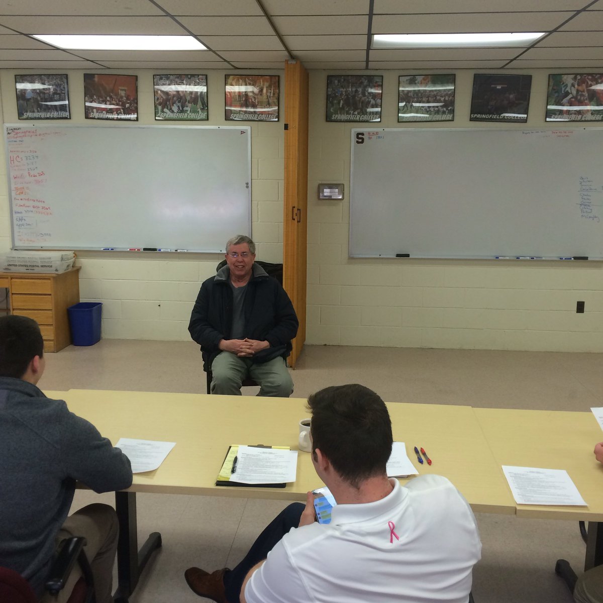 Mike_Cerasuolo's tweet photo. The last interview of the day! #Legend #200WinClub #d3fb https://t.co/YzMQWHSZYn