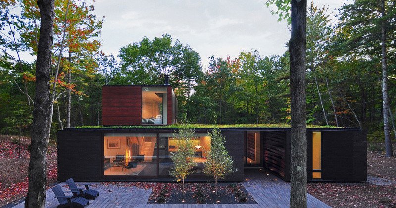 contemporist:

  This New Home For A Wisconsin Couple Lives Deep In The Forest