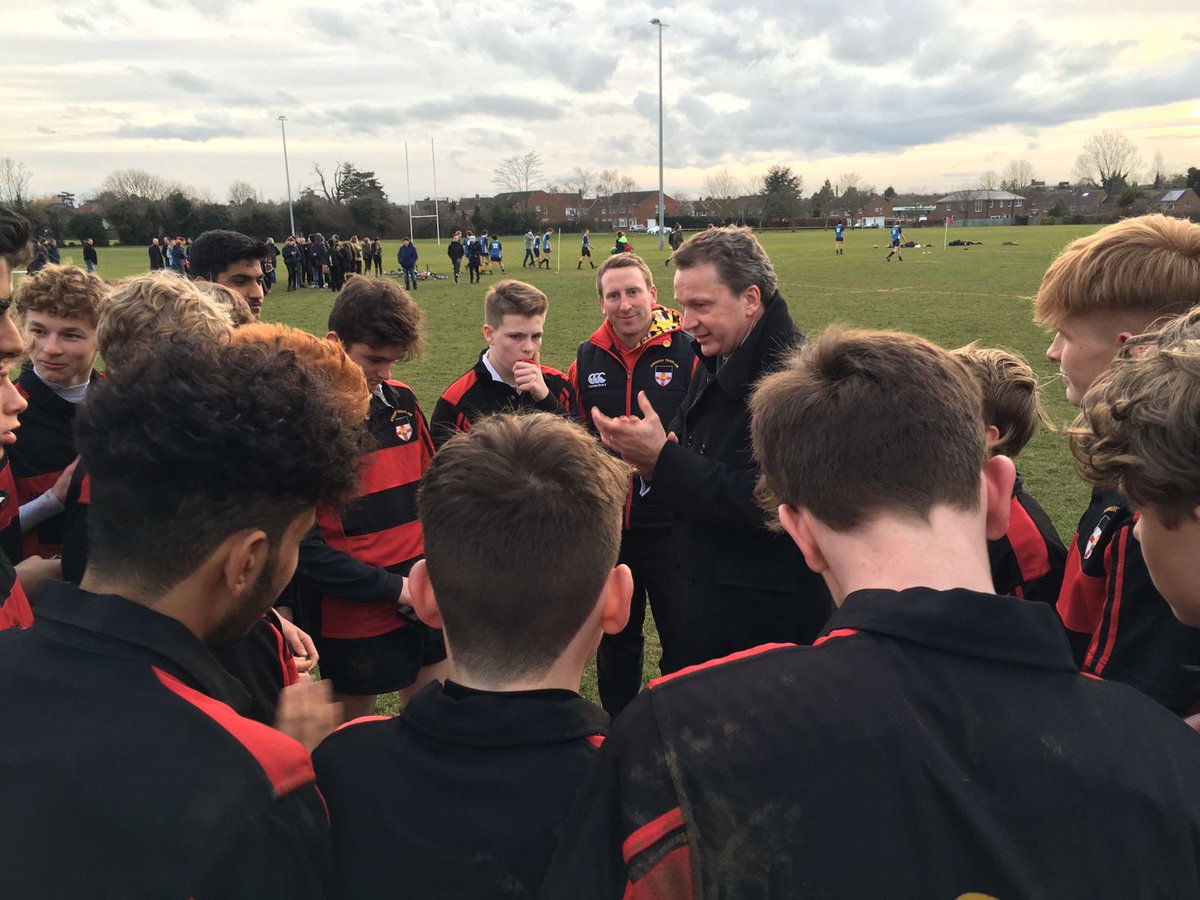 <a href="/KTSHeadteacher/">Andrew Sills</a> congratulating the boys on their great performance after the game