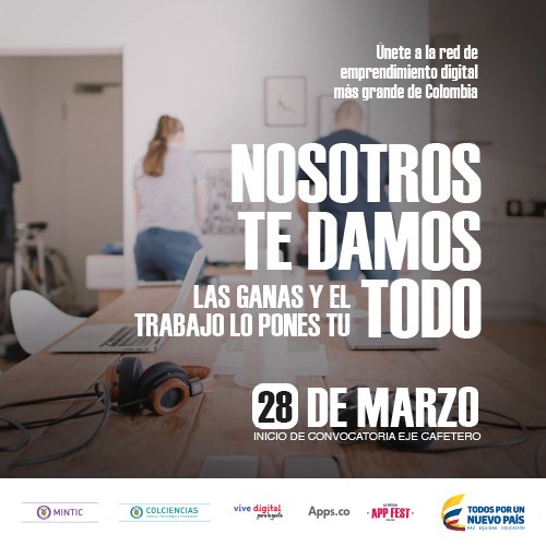 AppFestEje's tweet photo. El 28 de Marzo abre la convocatoria @AppsCo @AppFestEje una oportunidad para tu emprendimiento digital. Inscríbete! https://t.co/XZmksaHBeL