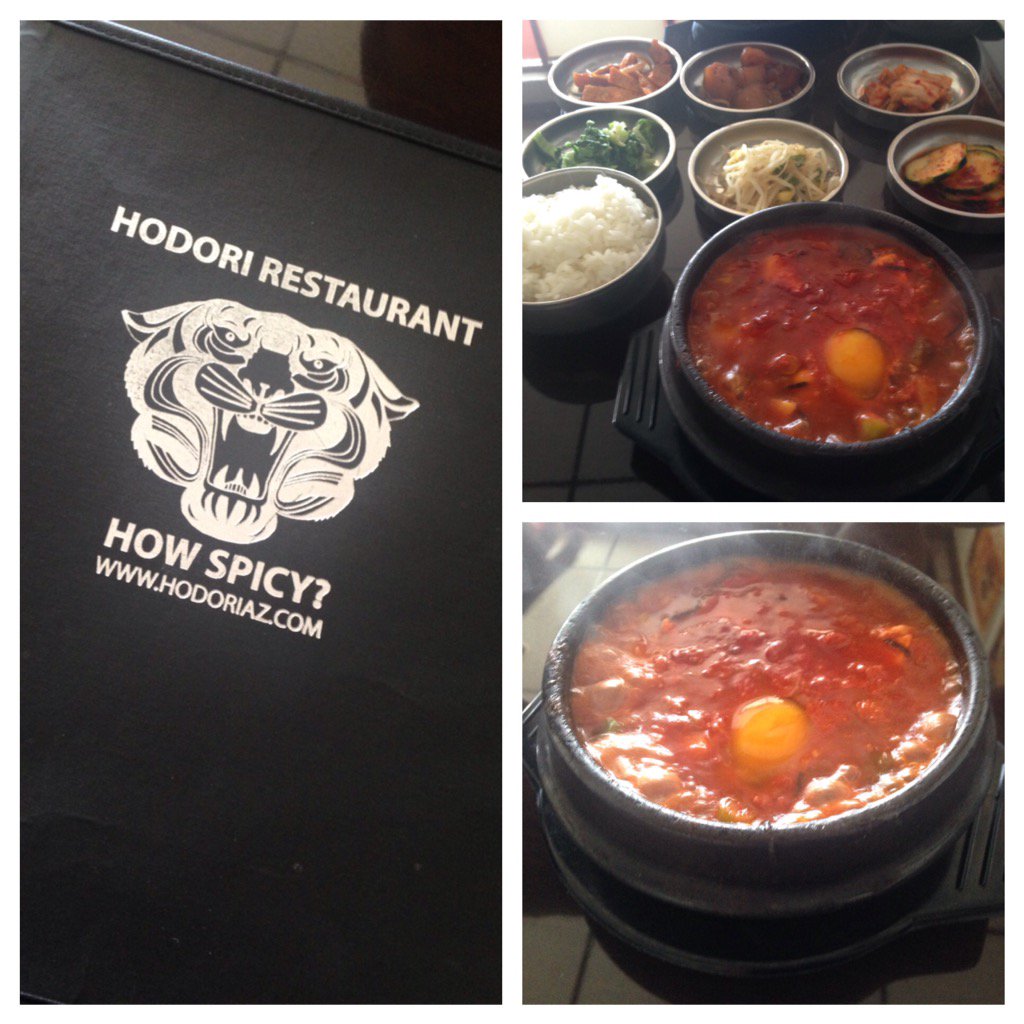 linzlasagna's tweet photo. Grabbing lunch with a student staff member around the corner from campus! #koreanhotpot #ASUhousing https://t.co/mGZi9IwewJ