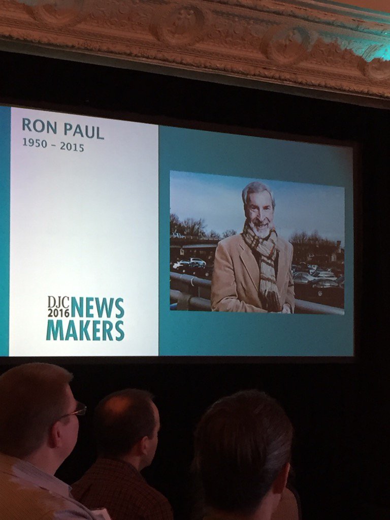 JamesBeardPubMk's tweet photo. Thanks @djcOregon for honoring Ron Paul at today's Newsmakers awards lunch. https://t.co/TO7PJjjNZf