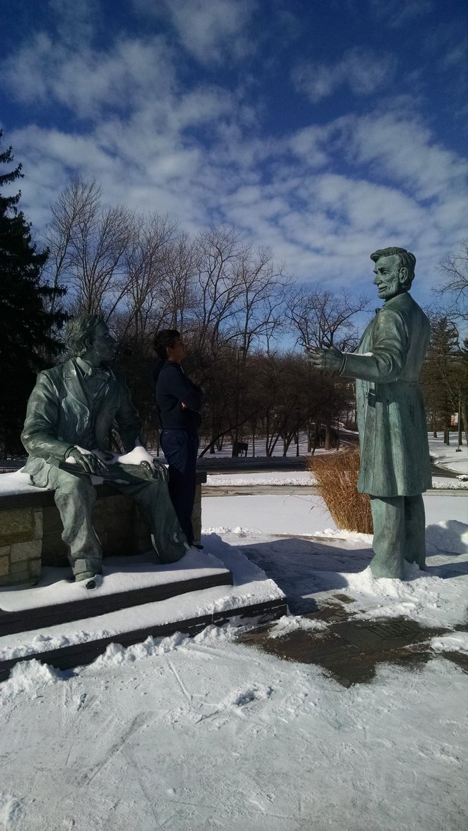 scott_ijga's tweet photo. Norman "taking in" @carthagecollege on his unofficial visit yesterday #ijga #snow #collegegolf https://t.co/TVUf5fu8Fd
