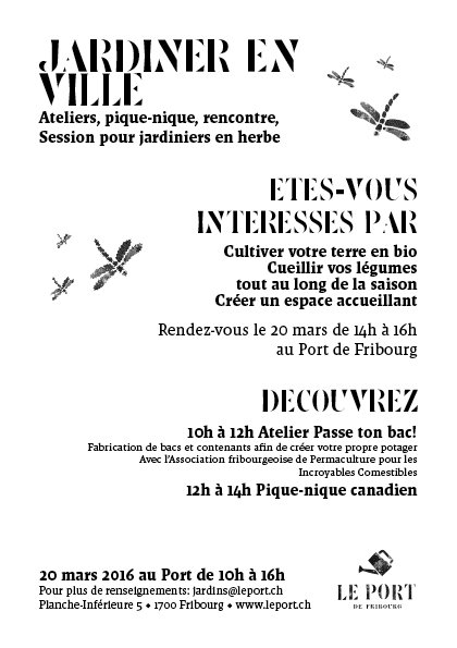 LePortDeFR's tweet image. @LePortDeFR 20 MARS dès 10h JARDINER EN VILLE check on leport.ch #FRhappy #fribourg #suisse