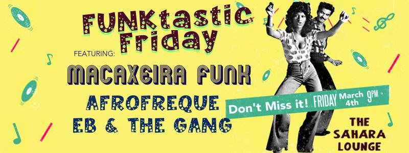 thesaharalounge's tweet photo. Funk it up Friday @thesaharalounge EB & the Gang 9p, #MacaxeiraFunk 10:30p #Afrofreque at midnight #Eastaustin https://t.co/ucJEwQLoda