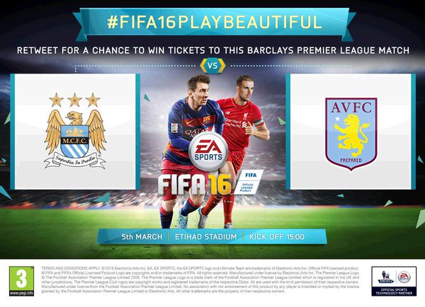 topfifacoins's tweet photo. RT to win #premierleague tickets! #ManchesterCityFC v #AstonVillaFC on Saturday 5th March. T&amp;C's apply https://t.co/lTfrMSiU75