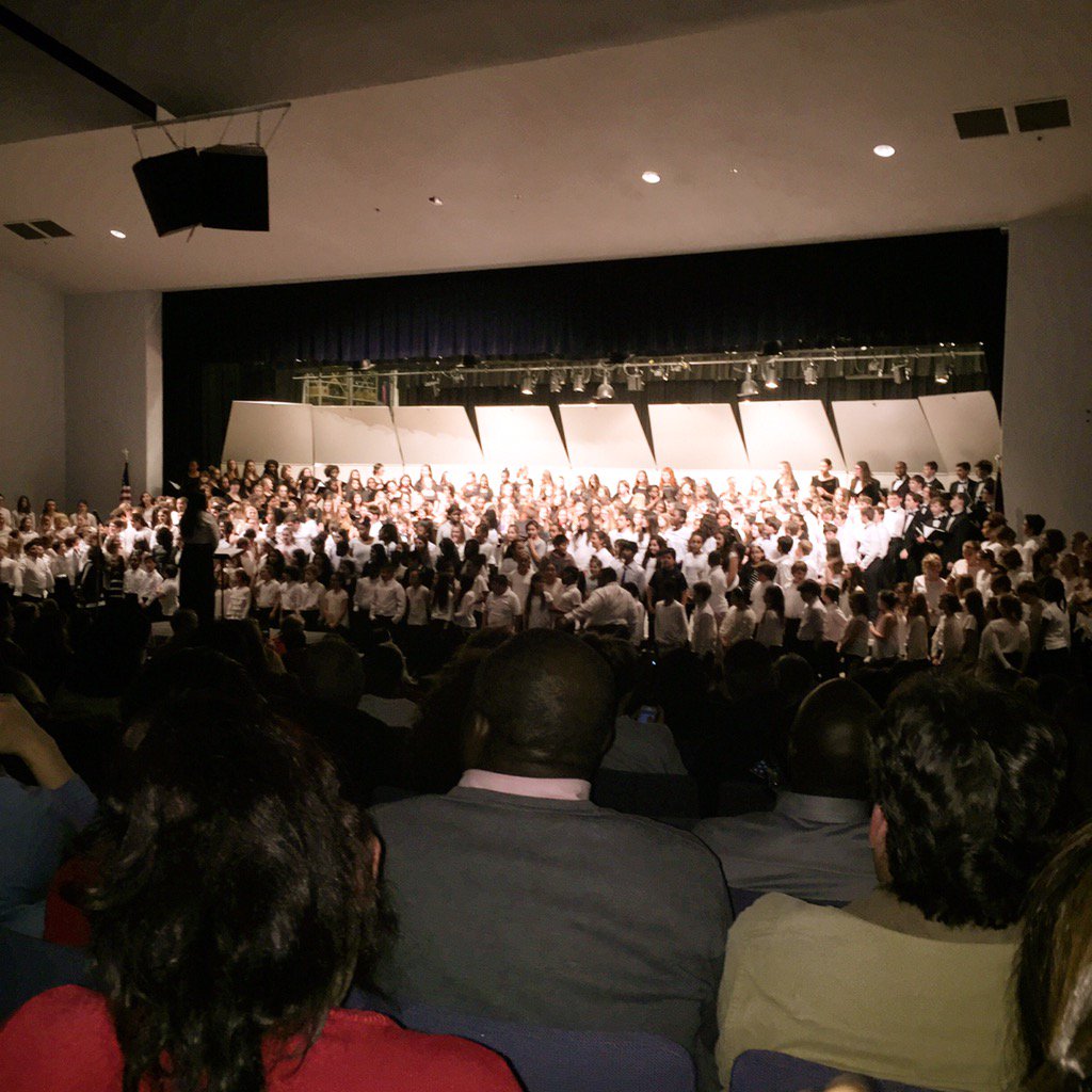 I_am_FCPS's tweet photo. RT @lizschr8er: 8 elementary schools, 1 middle & 1 high school all singing 2gether!Fantastic job!#savefcps #IamFCPS https://t.co/cgEfbi97SM