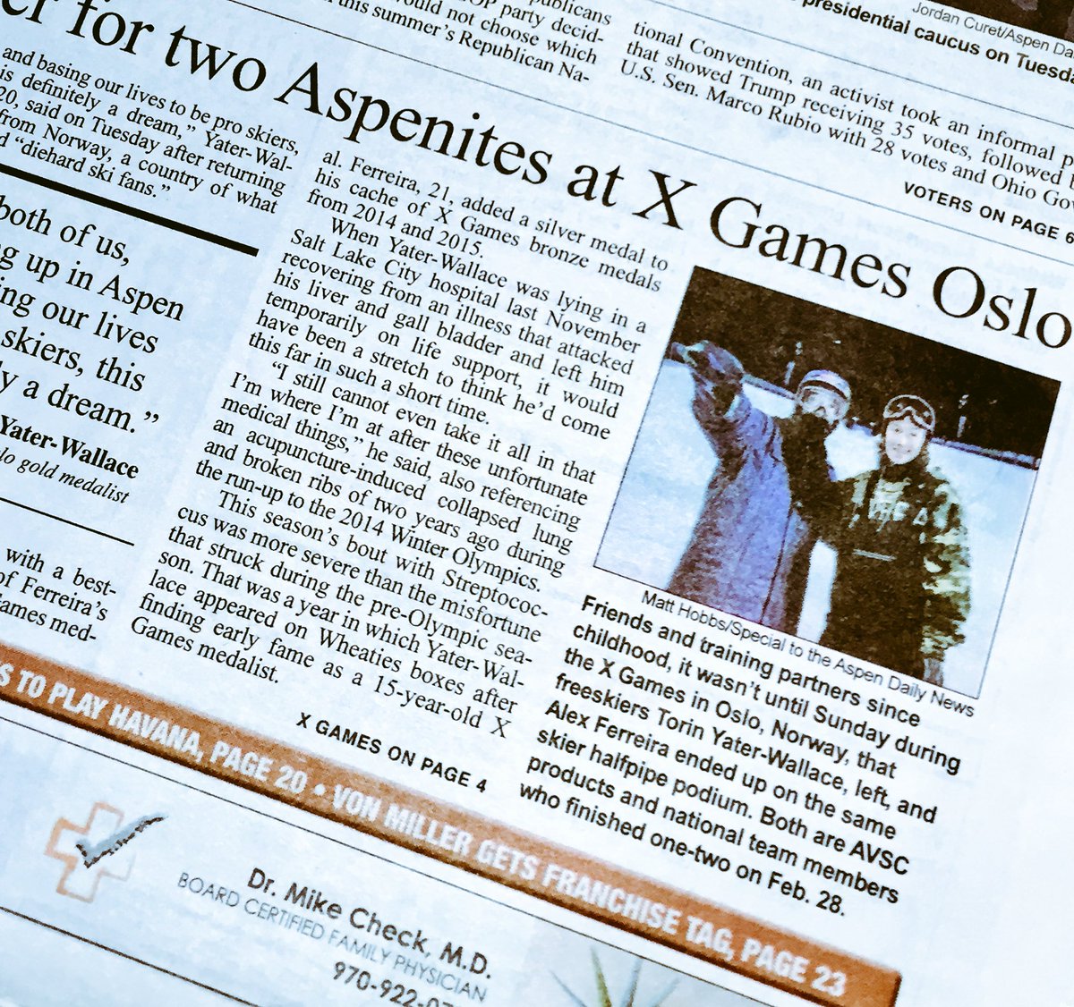 Caught <a href="/Alex_Ferreira3/">Alexsandro Ferreira 🇦🇷👌</a> on the front page the other day in #ASPEN Making major noise all the way from #Oslo #Xgames